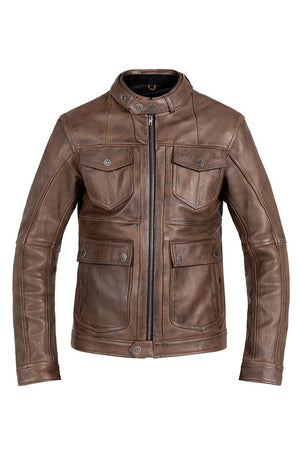 JOHN DOE Drifter leren herenjas bruin, maat L
