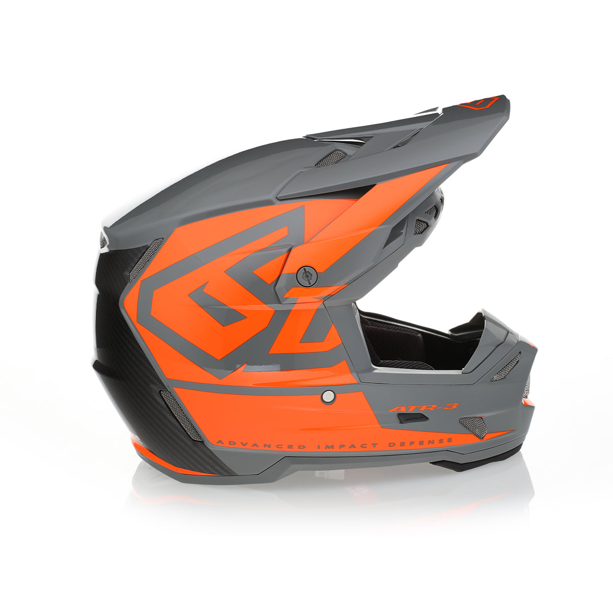 6D ATR-3Y Hex Gloss Neon Orange jeugd crosshelm