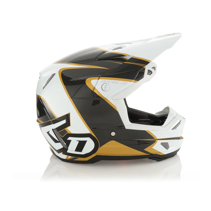 6D ATR-3Y Wave Gloss White Gold jeugd crosshelm
