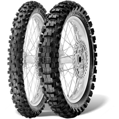 Fabrikantillustratie bandenserie; één band volgens vermelde maat: Pirelli Scorpion MX Extra X 120/90-19 NHS 66M Re