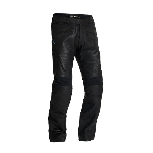 Halvarssons Leater Pants Lysen Black - black leather motorcycle riding pants with reinforced panels