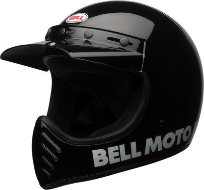 BELL Moto-3 Classic Crosshelm Gloss Zwart 2023 Collectie ( glans kleur )