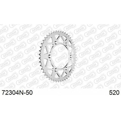 Afam achtertandwiel 48 tands aluminium zilver KTM SX/SX-F/EXC/EXC-F 90- & Husqvarna TC/FC/FE/TE 125/150/250/350/450/501 14-