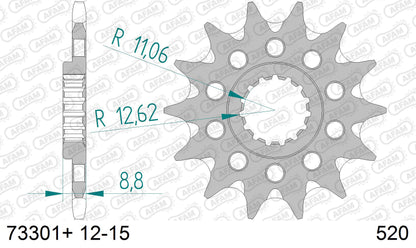 AFAM voortandwiel 13 tands met moddergroef KTM