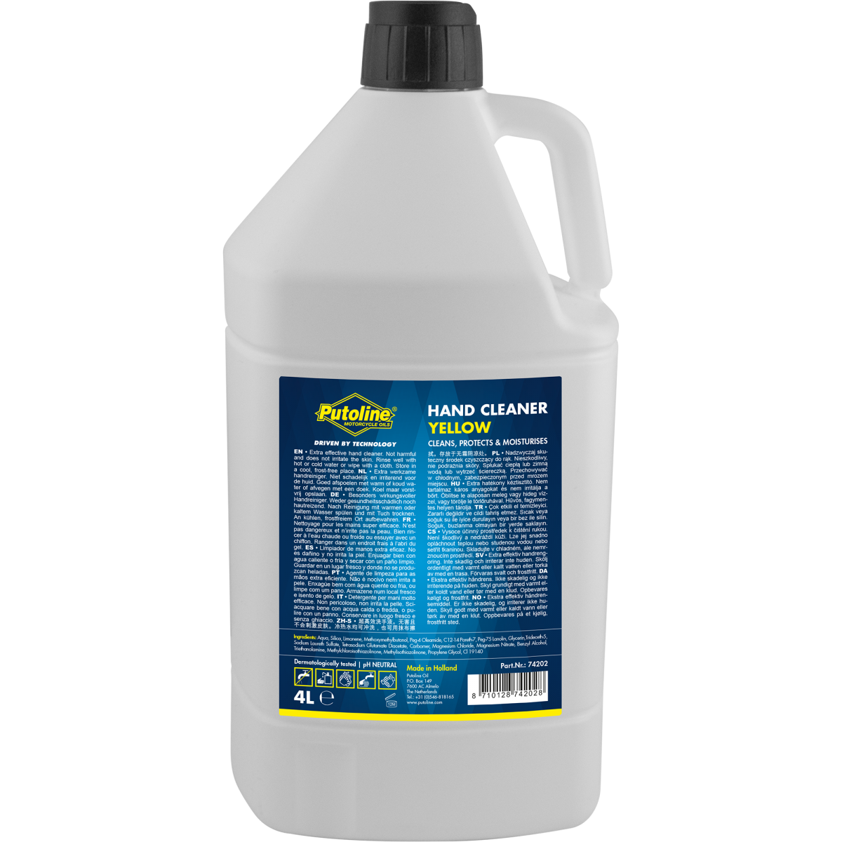 Putoline HAND CLEANER CARTRIDGE YELLOW 4L FITS WITH DISPENSER 74212