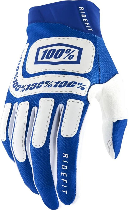 100% Ridefit crosshandschoenen wit/blauw – maat S