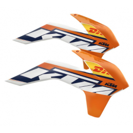 KTM OEM Factory EXC 2015 Radiator Kappen Oranje/Zwart KTM EXC 125/200/250/300/350/450/500 14-16 & SX/SX-F 125/150/250/350/450 13-15
