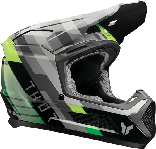 THOR Fleet Camber jeugd crosshelm – Zwart/Groen
