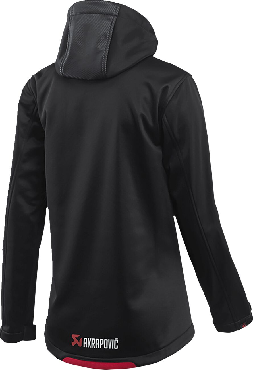 AKRAPOVIC Corpo softshelljas voor dames, zwart/rood, maat S