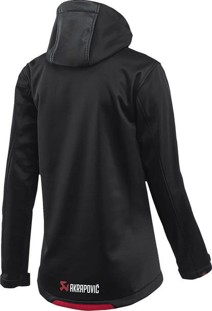 AKRAPOVIC Corpo softshelljas voor dames, zwart/rood, maat S