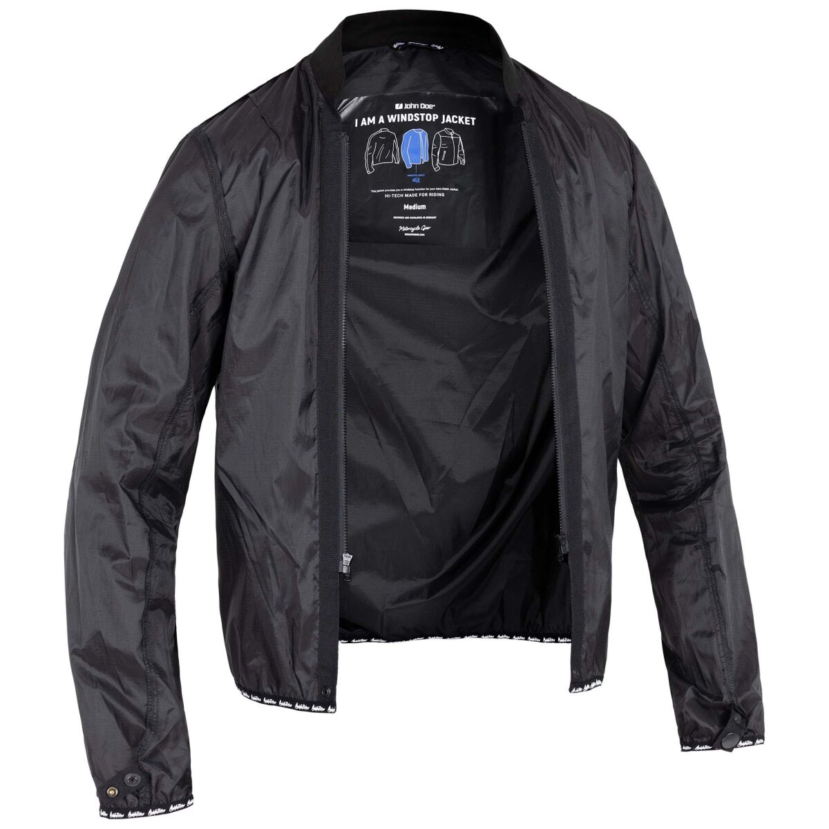 JOHN DOE Aero Mesh windwerende binnenjas voor heren, zwart, 4XL - MxProStoreParts