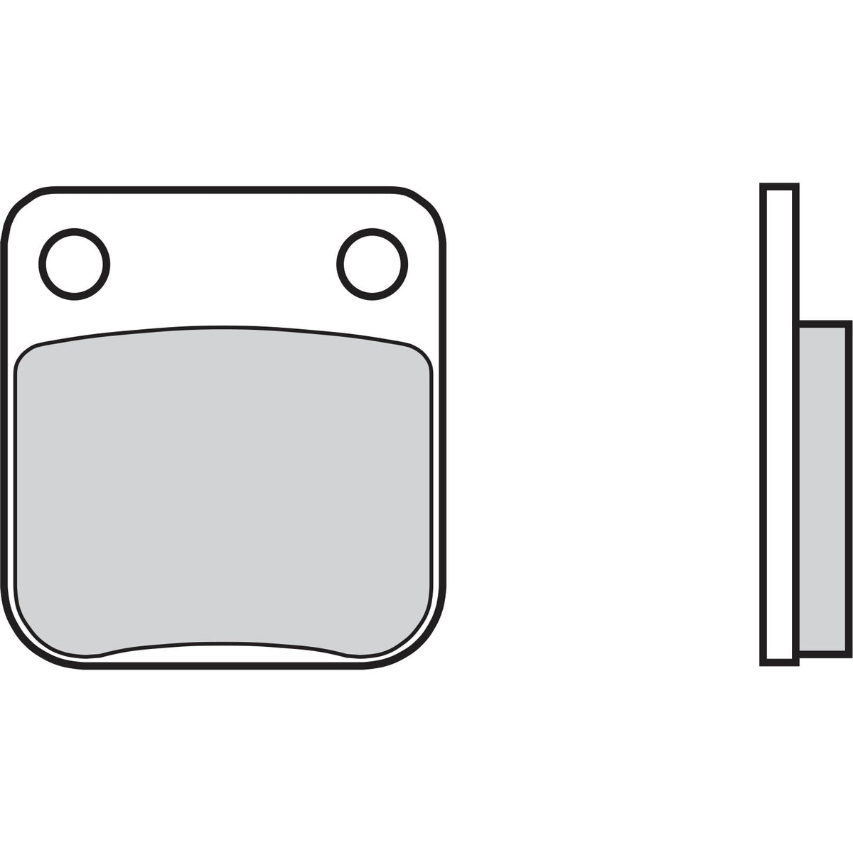 Technische illustratie: Brembo Brakepads Carbon-Ceramic – 07HO0906; uitvoering volgens artikelgegevens