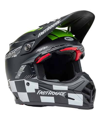 BELL Moto-9S Flex Helm - Fasthouse Smoke Bomb Matte Gloss Black/HiViz Yellow