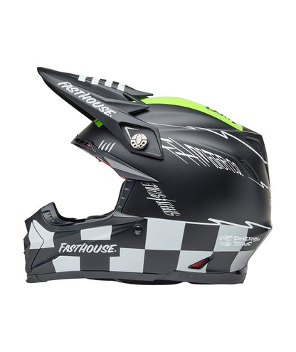 BELL Moto-9S Flex Helm - Fasthouse Smoke Bomb Matte Gloss Black/HiViz Yellow