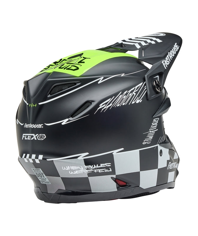BELL Moto-9S Flex Helm - Fasthouse Smoke Bomb Matte Gloss Black/HiViz Yellow