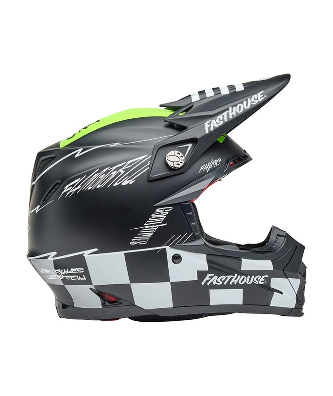 BELL Moto-9S Flex Helm - Fasthouse Smoke Bomb Matte Gloss Black/HiViz Yellow