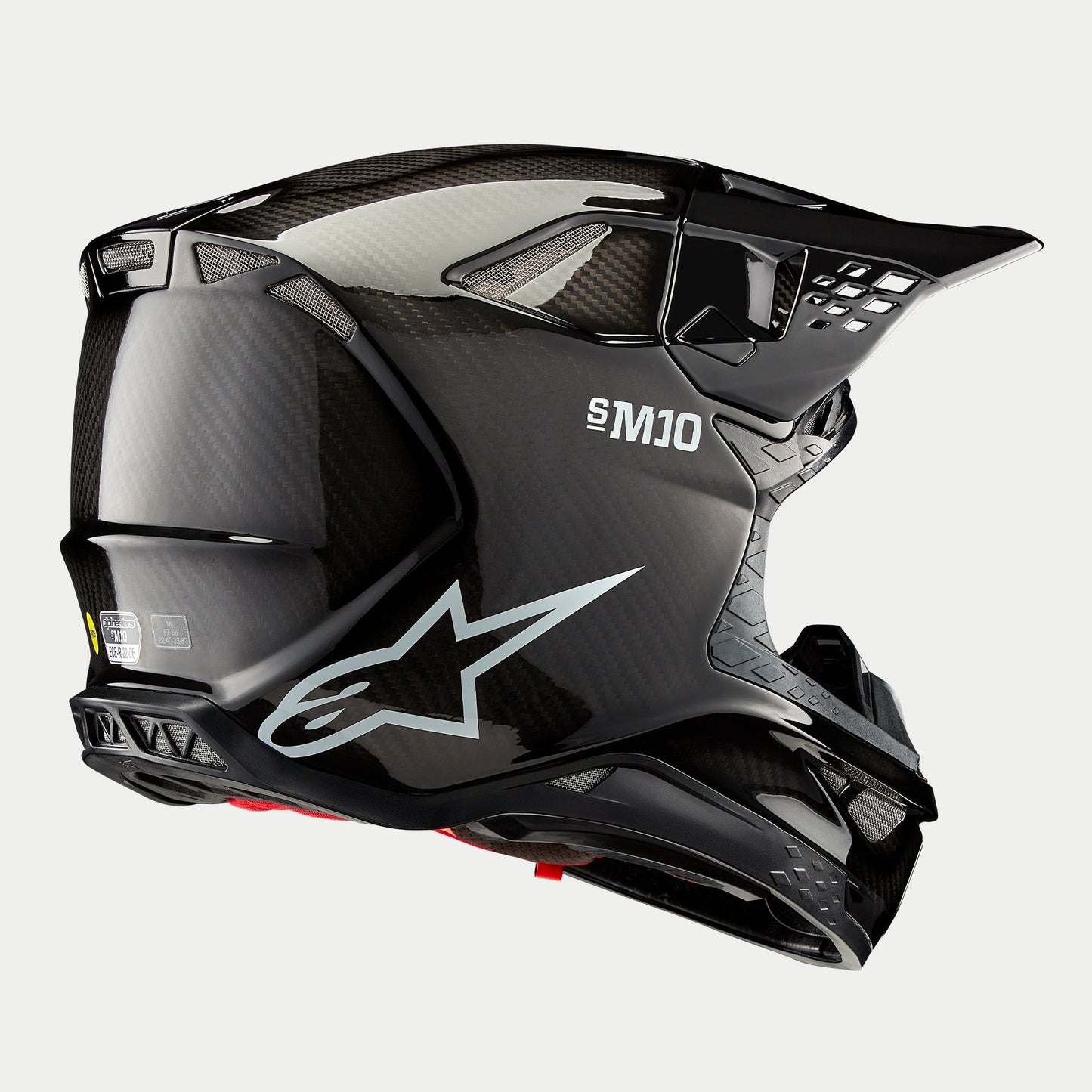 Alpinestars Supertech M10 Solid Helm Glanzend Carbon ECE - MxProStoreParts