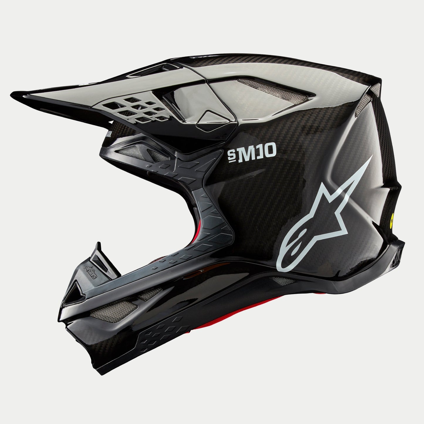 Alpinestars Supertech M10 Solid Helm Glanzend Carbon ECE - MxProStoreParts