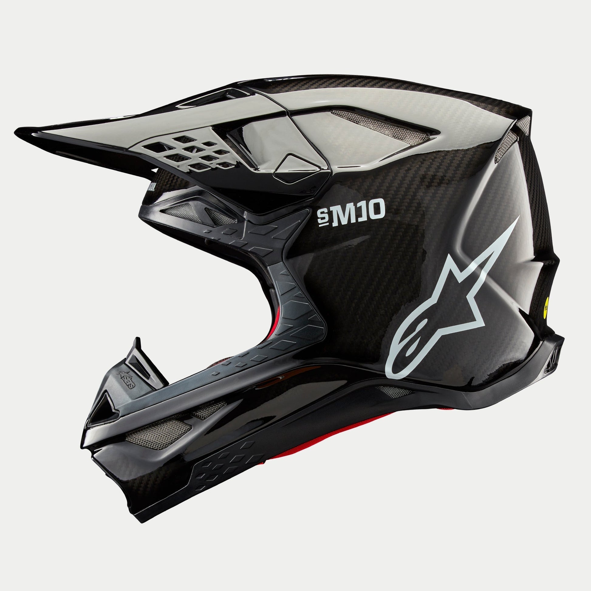 Alpinestars Supertech M10 Solid Helm Glanzend Carbon ECE - MxProStoreParts