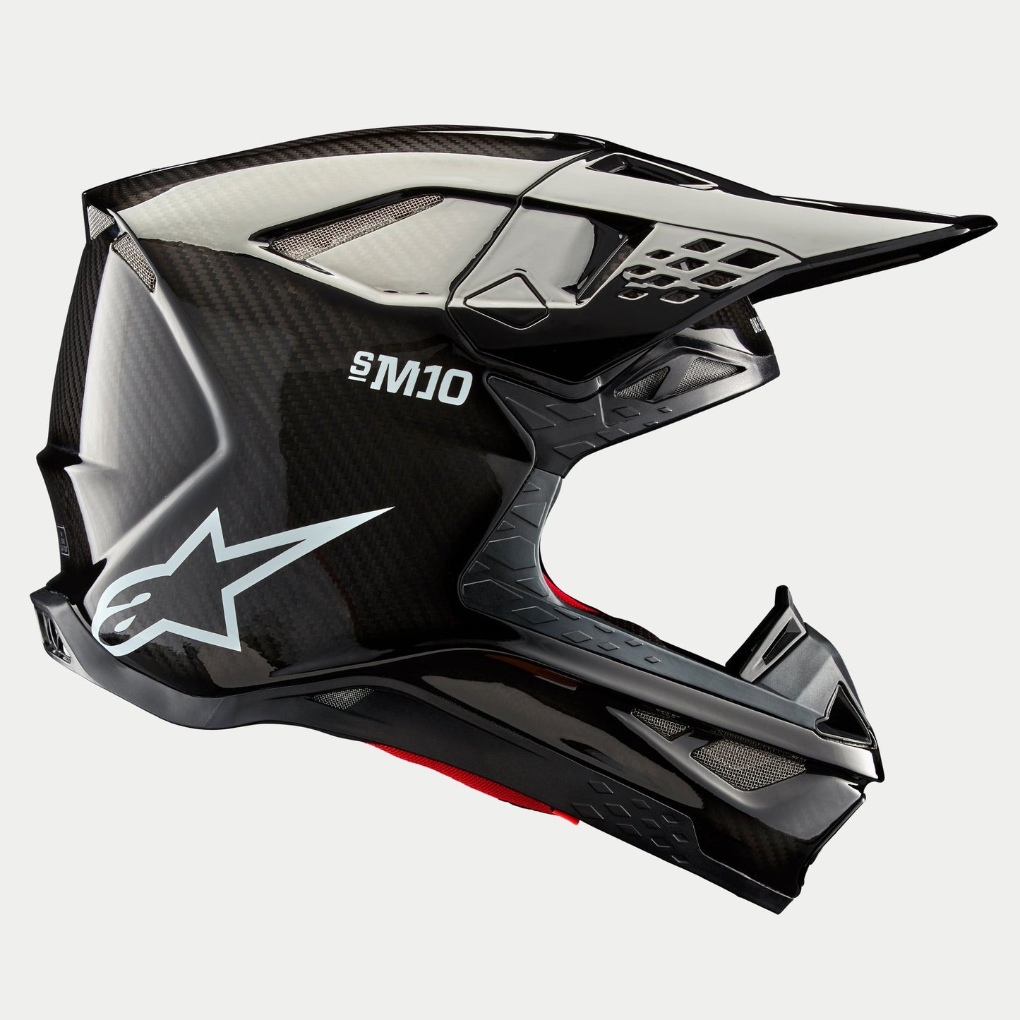 Alpinestars Supertech M10 Solid Helm Glanzend Carbon ECE - MxProStoreParts