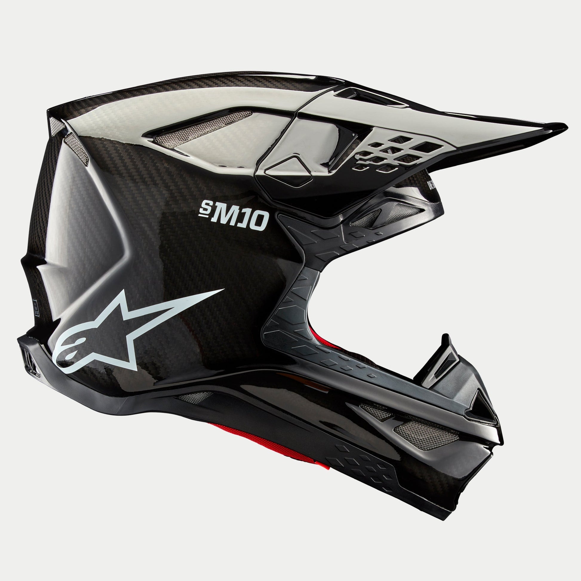 Alpinestars Supertech M10 Solid Helm Glanzend Carbon ECE - MxProStoreParts