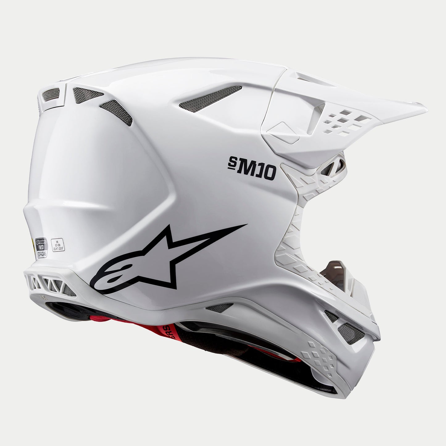 Alpinestars Supertech M10 Solid Helm ECE 22.06 Wit Glanzend - MxProStoreParts