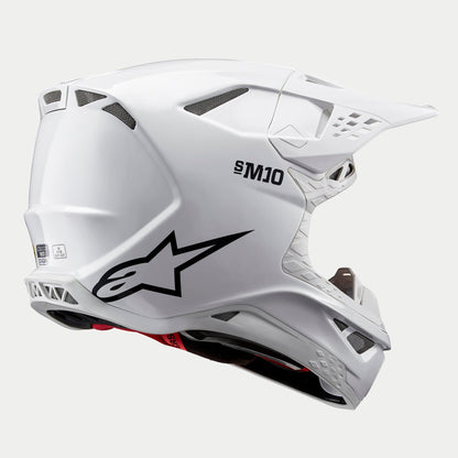 Alpinestars Supertech M10 Solid Helm ECE 22.06 Wit Glanzend - MxProStoreParts