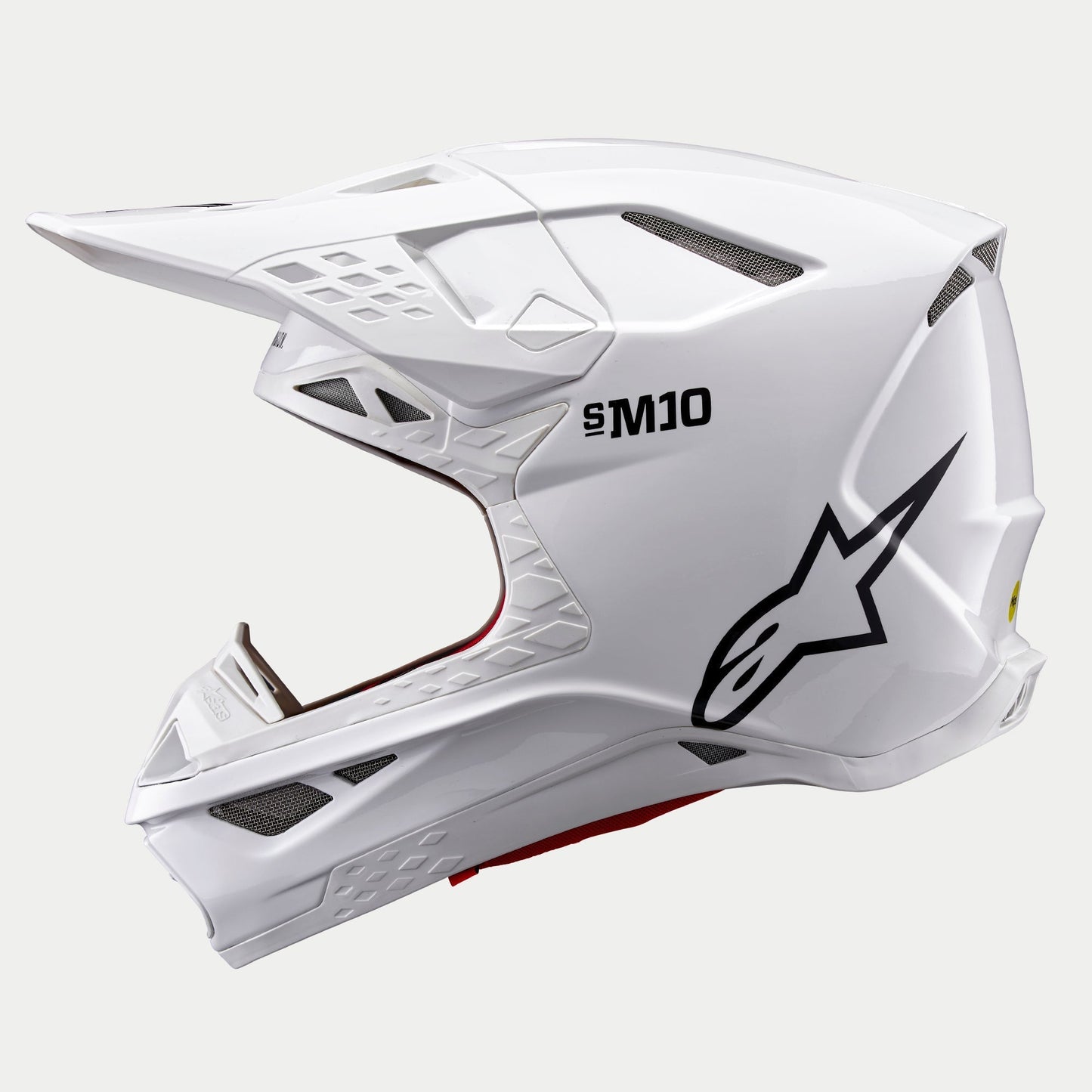 Alpinestars Supertech M10 Solid Helm ECE 22.06 Wit Glanzend - MxProStoreParts
