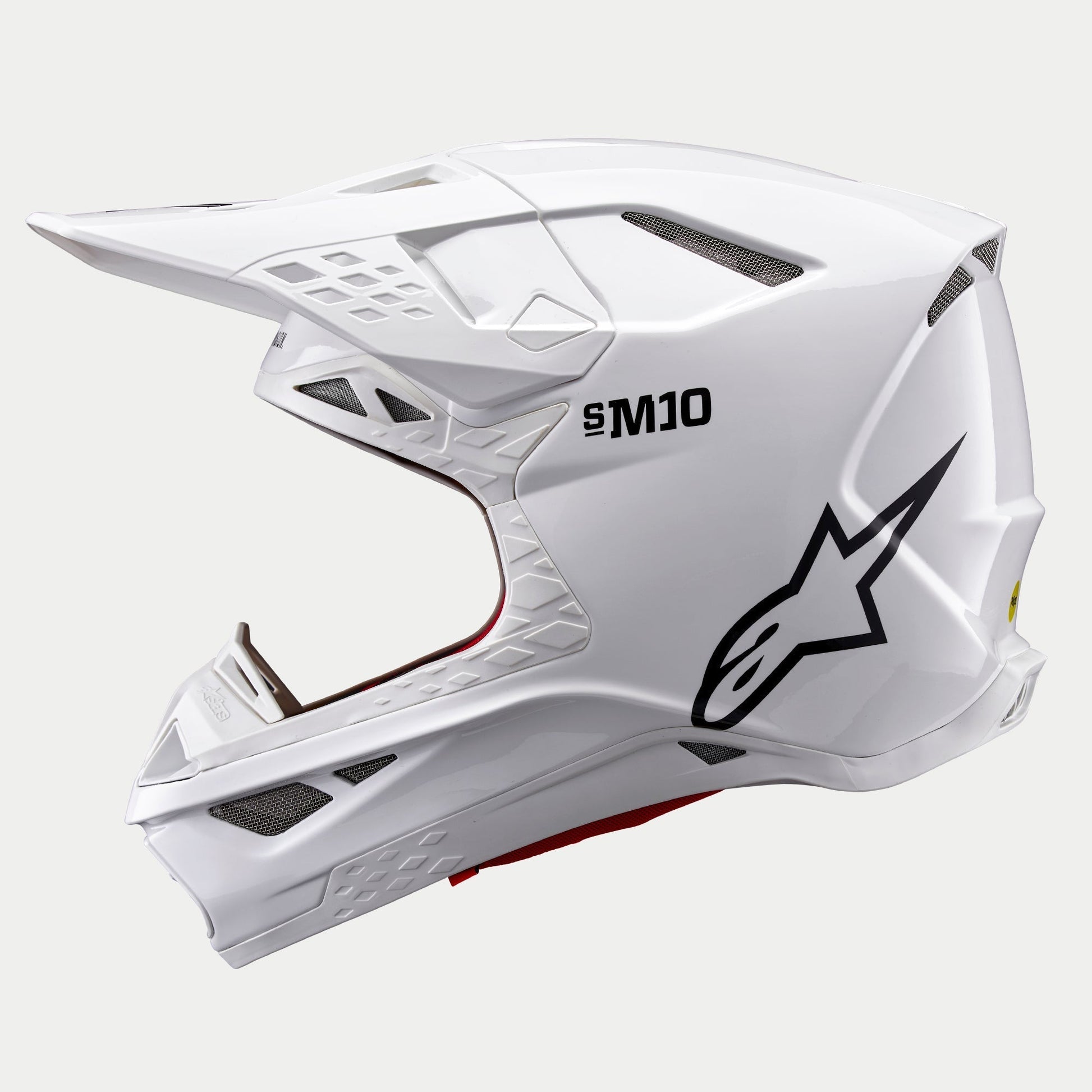 Alpinestars Supertech M10 Solid Helm ECE 22.06 Wit Glanzend - MxProStoreParts