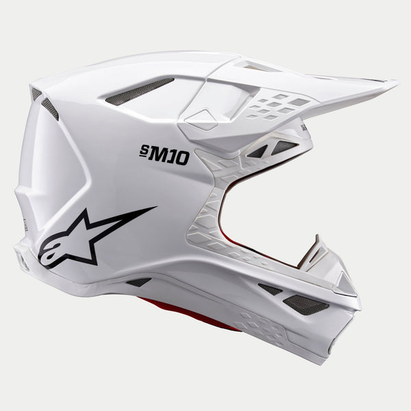 Alpinestars Supertech M10 Solid Helm ECE 22.06 Wit Glanzend - MxProStoreParts