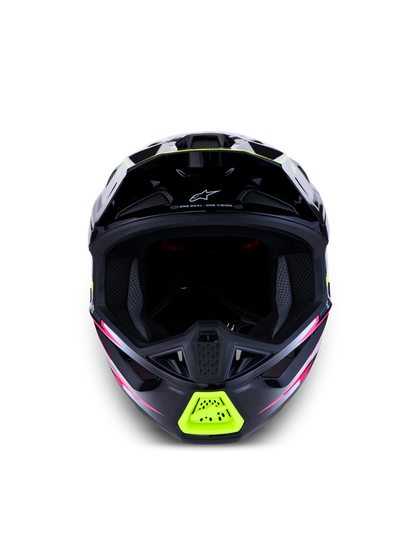Alpinestars S-M7 Blaster Helm ECE 22.06 Zwart Grijs Wit Geel Fluo Glossy