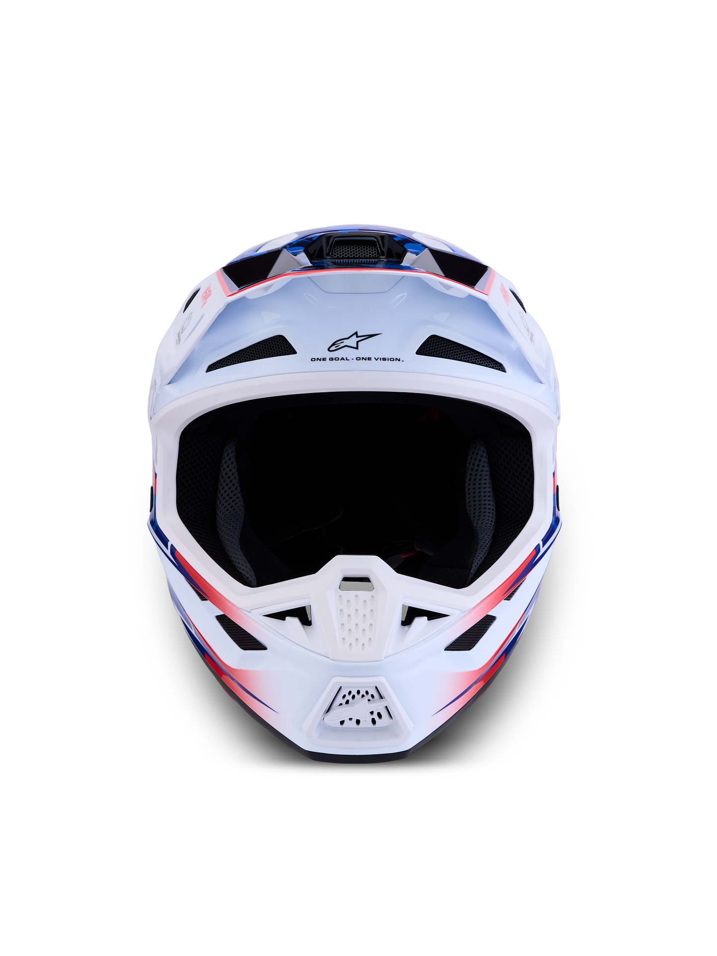 Alpinestars S-M7 Blaster Helm ECE 22.06 Wit Blauw Rood Glossy