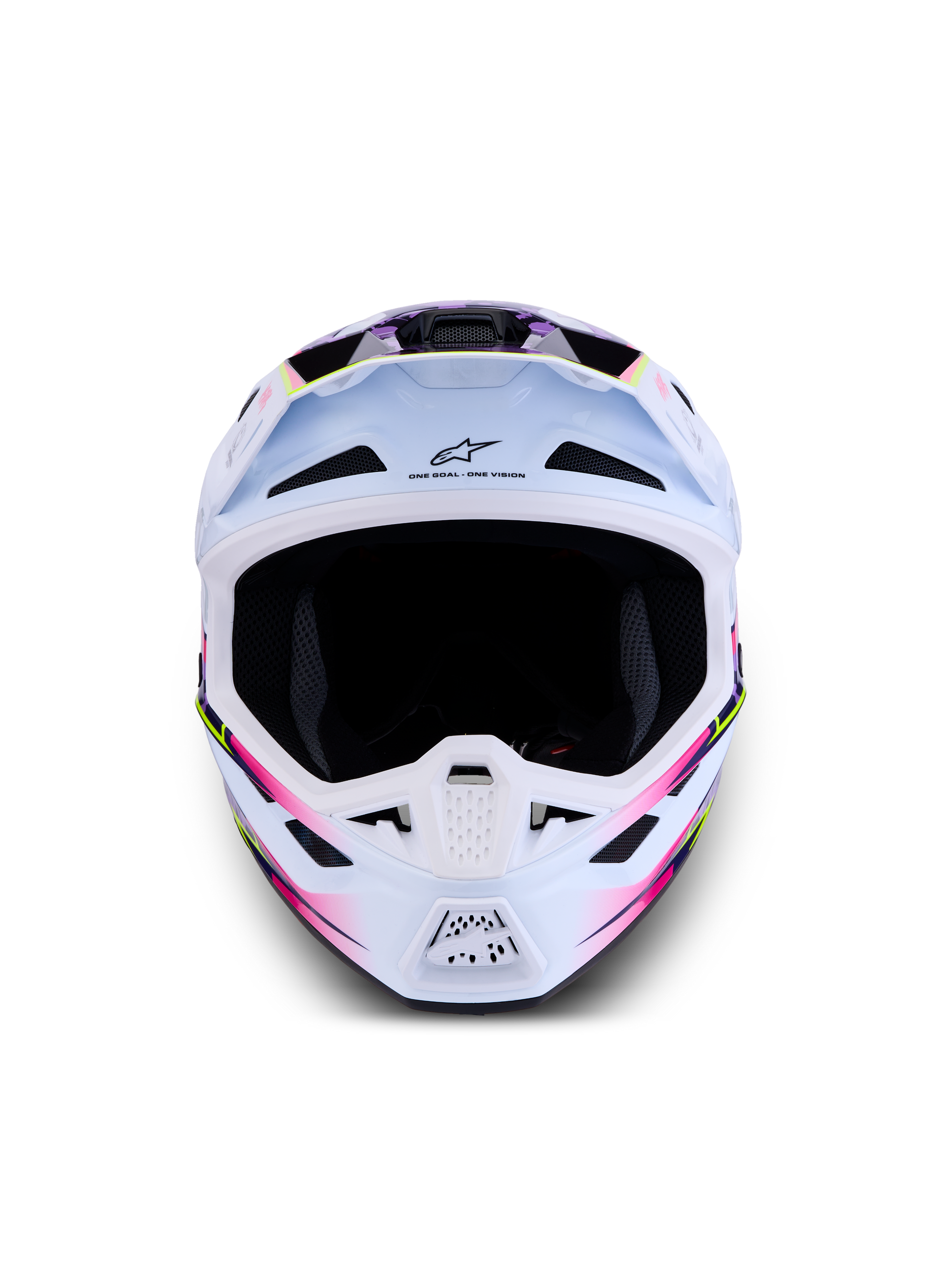 Alpinestars S-M7 Blaster Helm ECE 22.06 Paars Roze Wit Glanzend