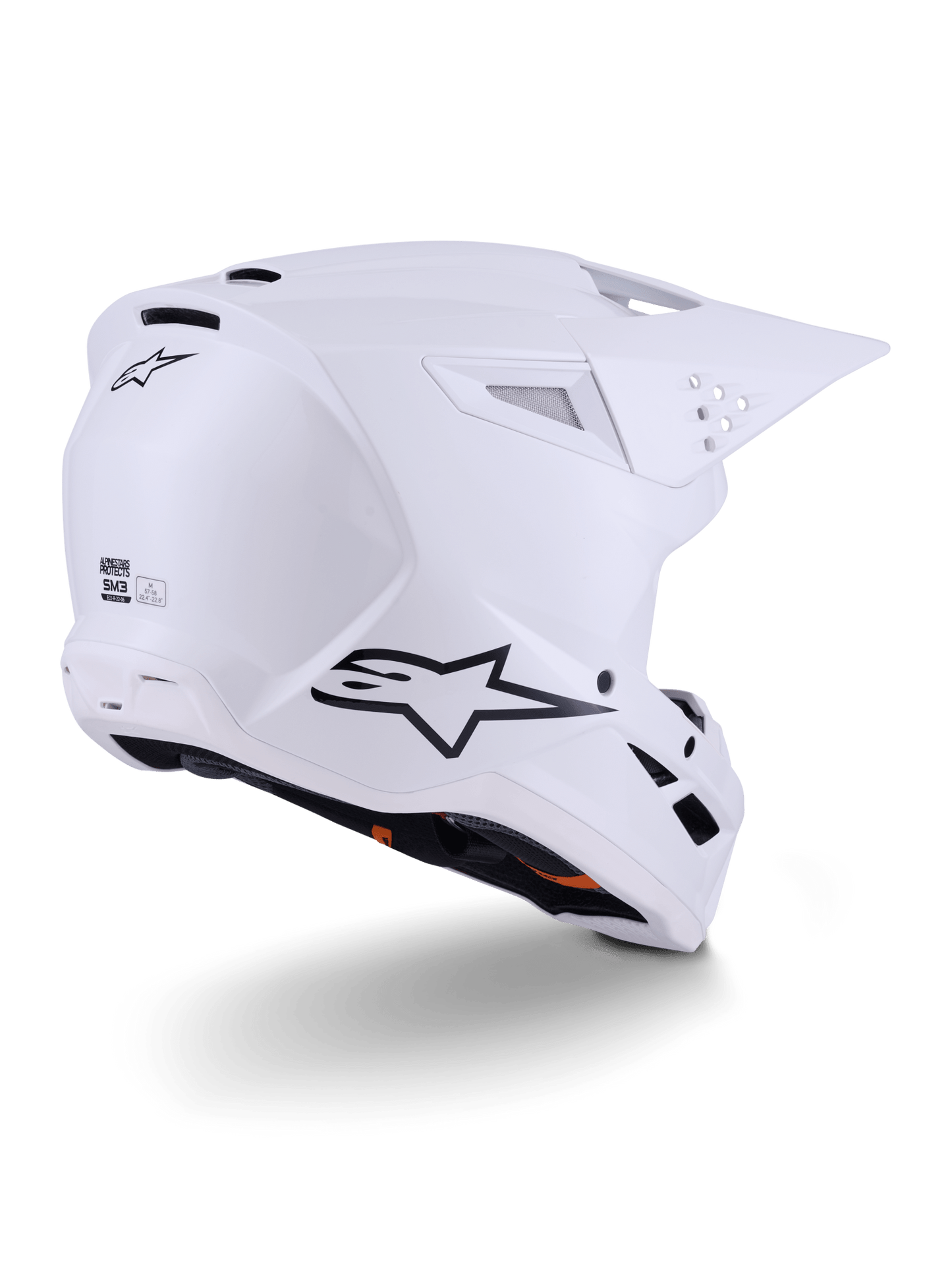Alpinestars S - M3 Solid Helm ECE 22.06 Weiß Glänzend - MxProStoreParts