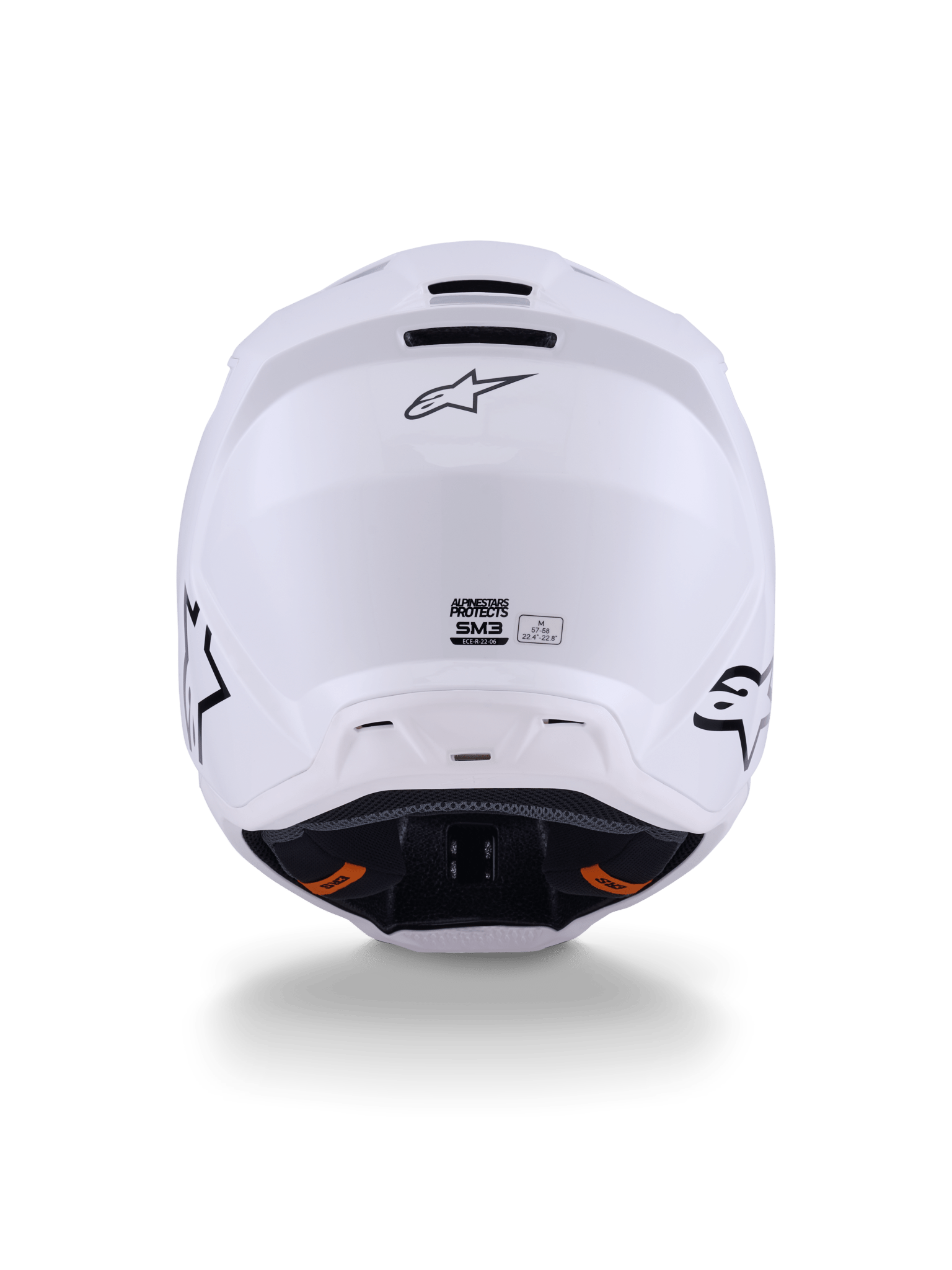 Alpinestars S - M3 Solid Helm ECE 22.06 Weiß Glänzend - MxProStoreParts