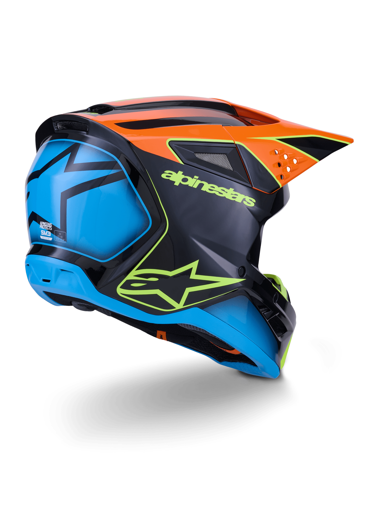 Alpinestars S - M3 Fray Helm ECE 22.06 Schwarz Orange Gelb - MxProStoreParts