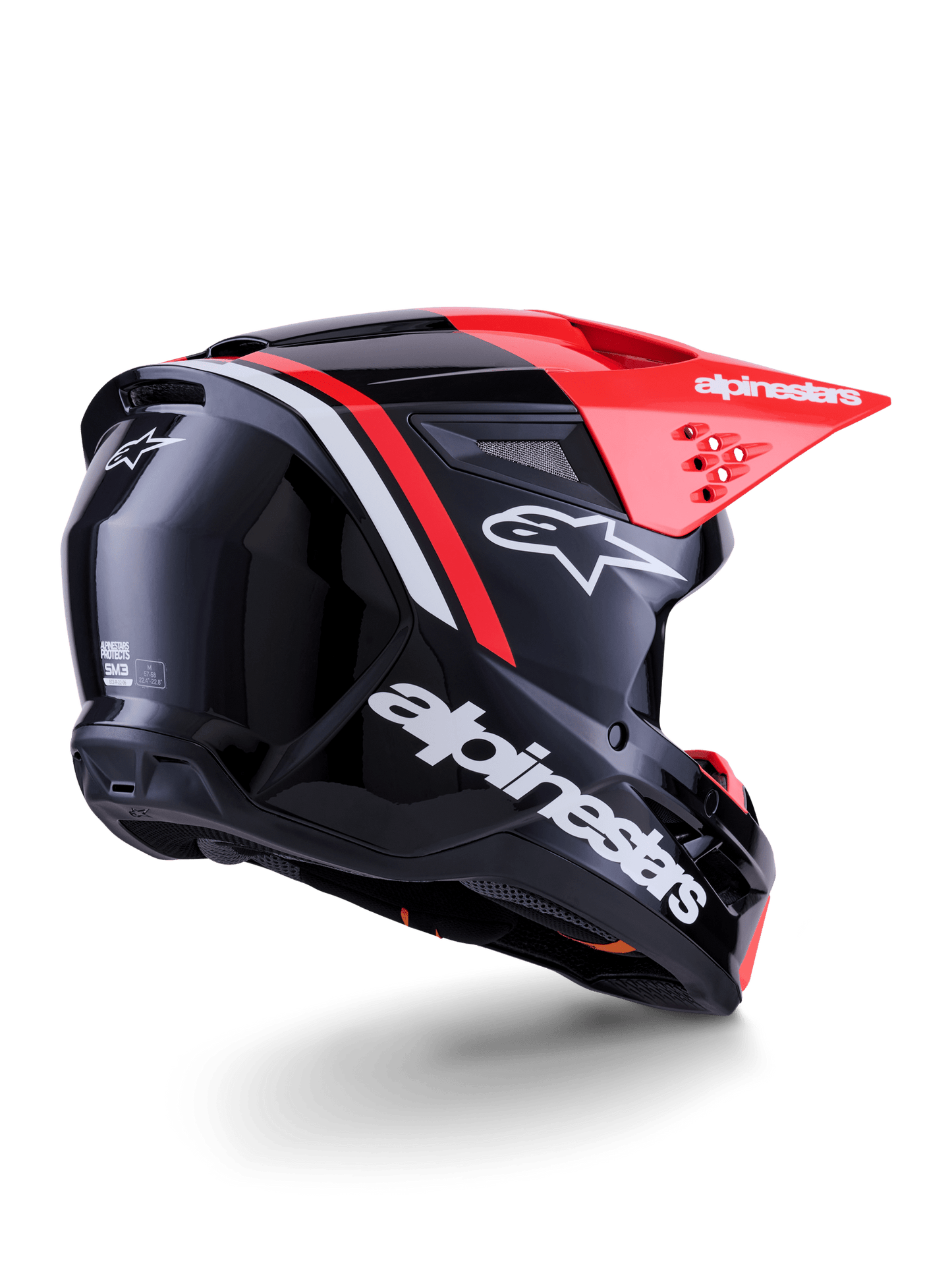 Alpinestars S - M3 Radium Helm schwarz rot fluoro weiß glänzend - MxProStoreParts