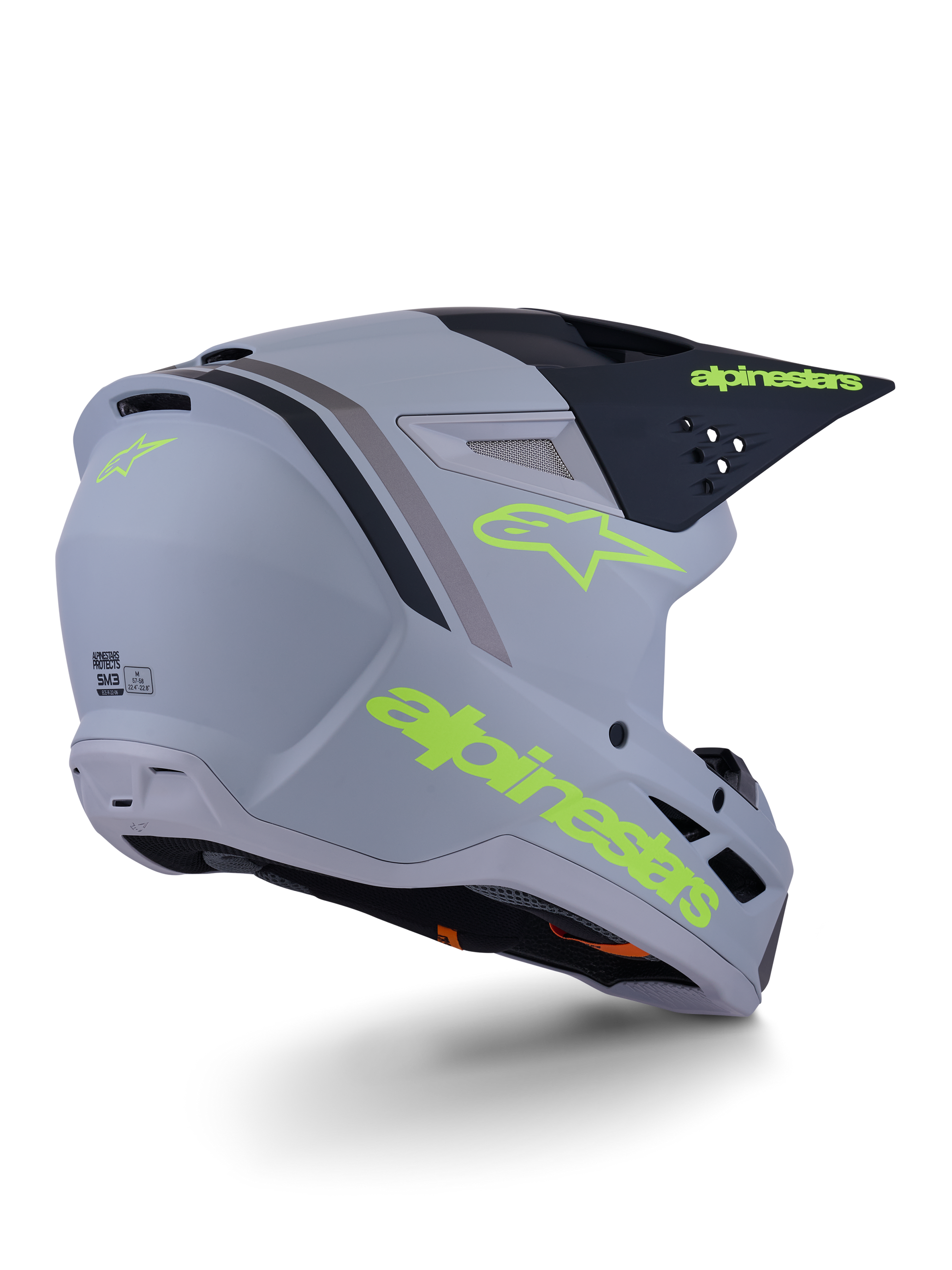 Alpinestars S-M3 Radium Helm Gray Black Yellow Fl Matt