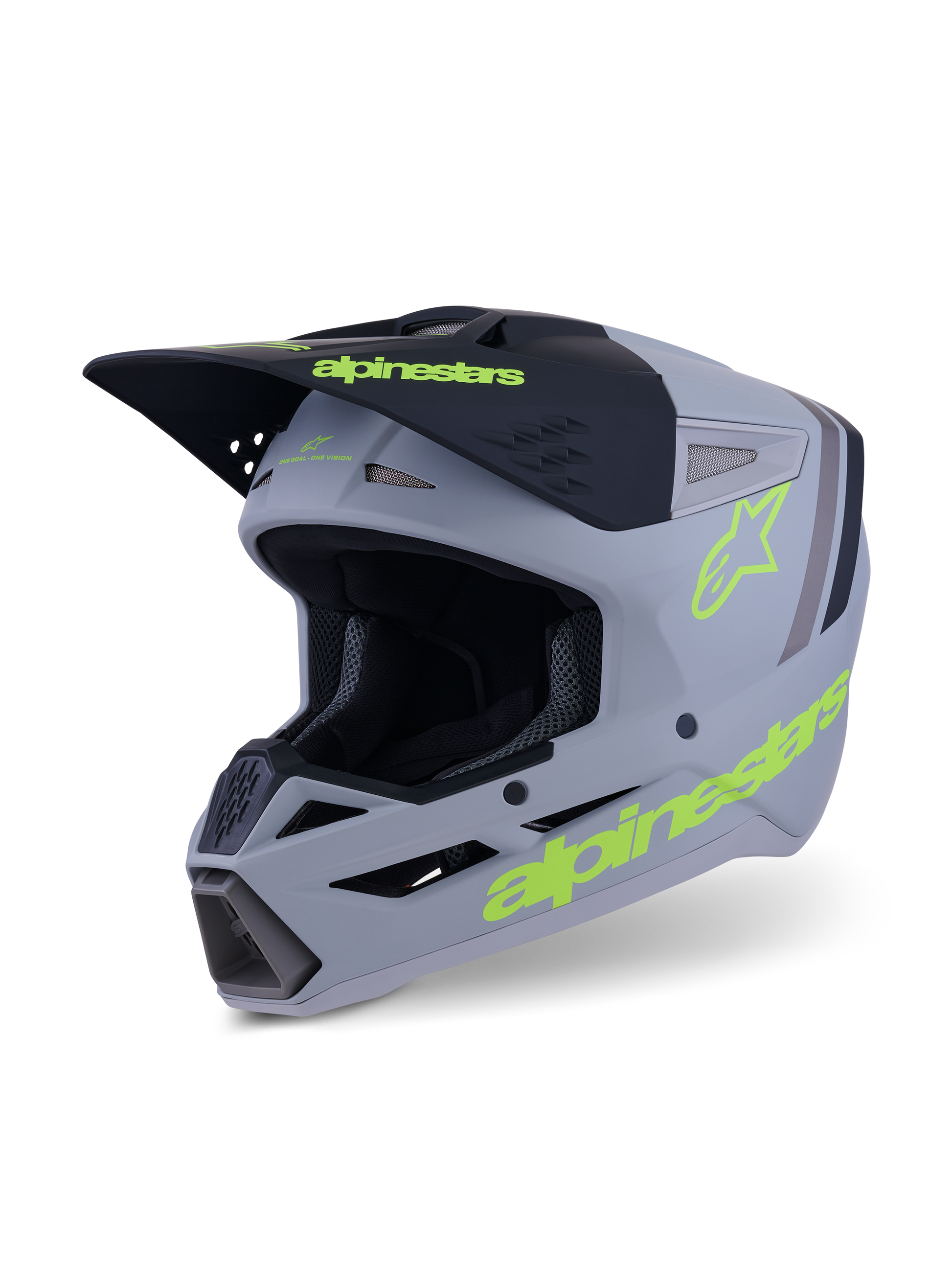 Alpinestars S-M3 Radium Helm Gray Black Yellow Fl Matt