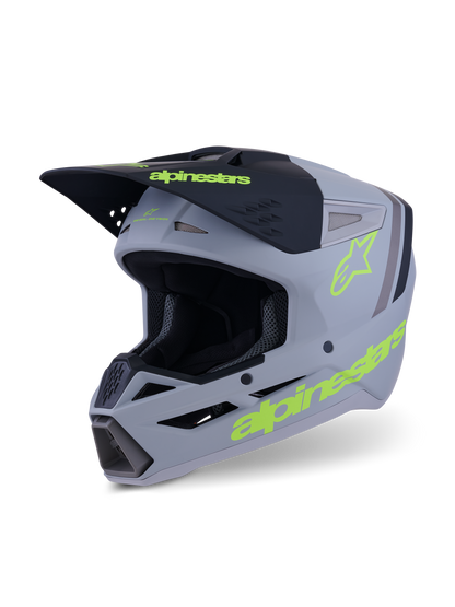 Alpinestars S-M3 Radium Helm Gray Black Yellow Fl Matt