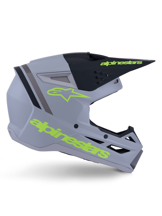Alpinestars S-M3 Radium Helm Gray Black Yellow Fl Matt - MxProStoreParts