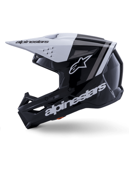 Alpinestars S - M3 Radium Helm ECE 22.06 Schwarz Weiß Grau Glänzend - MxProStoreParts