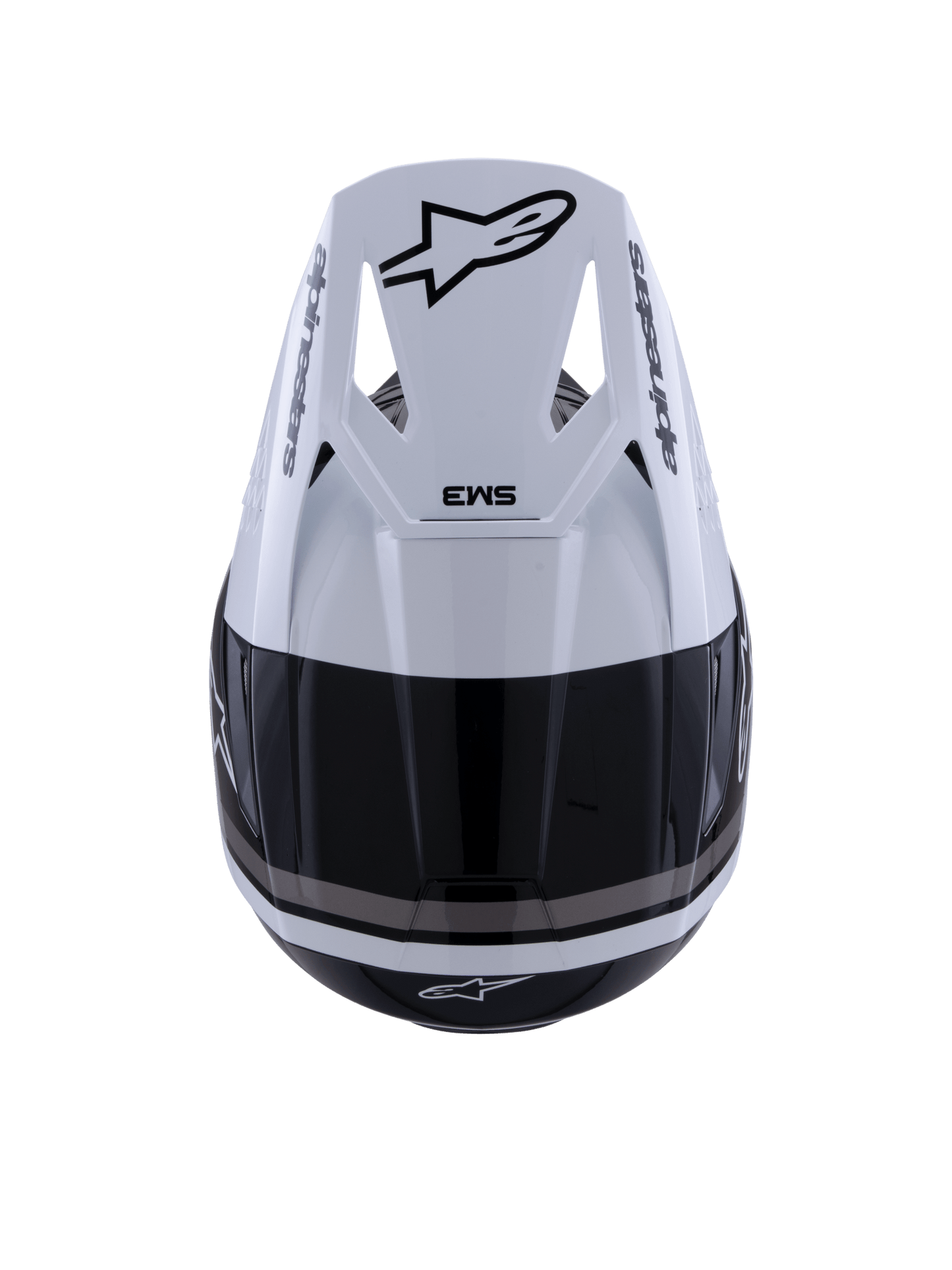 Alpinestars S-M3 Radium Helm ECE 22.06 Schwarz Weiß Grau Glänzend - MxProStoreParts