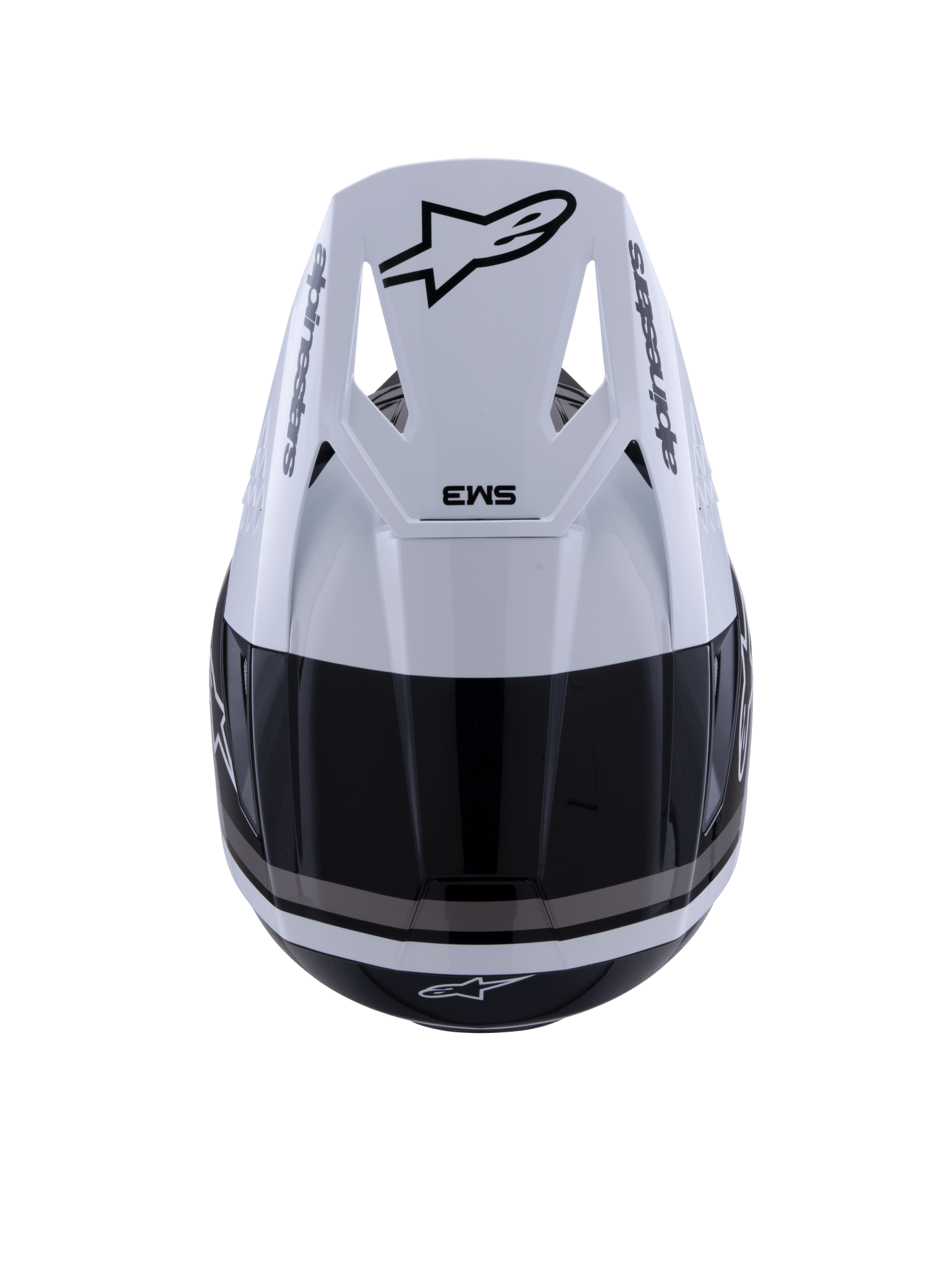 Alpinestars S-M3 Radium Helm ECE 22.06 Schwarz Weiß Grau Glänzend - MxProStoreParts