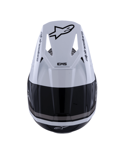 Alpinestars S-M3 Radium Helm ECE 22.06 Schwarz Weiß Grau Glänzend - MxProStoreParts