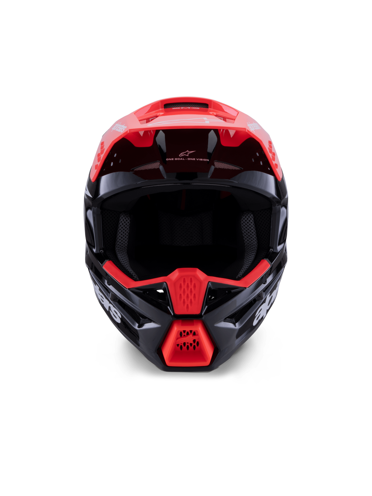 Alpinestars S - M3 Radium Helm Schwarz Rot Leuchtend Weiß Glänzend - MxProStoreParts