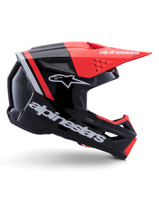 Alpinestars S - M3 Radium Helm Zwart Rood Fluoro Wit Glanzend - MxProStoreParts
