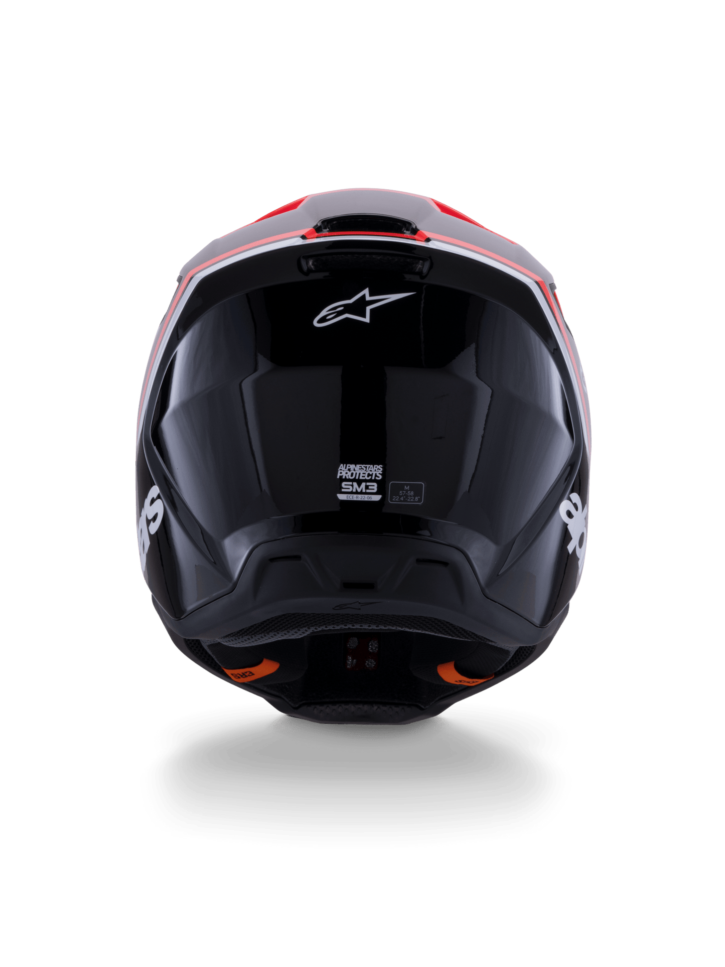 Alpinestars S - M3 Radium Helm schwarz, rot, fluoreszierend weiß glänzend - MxProStoreParts