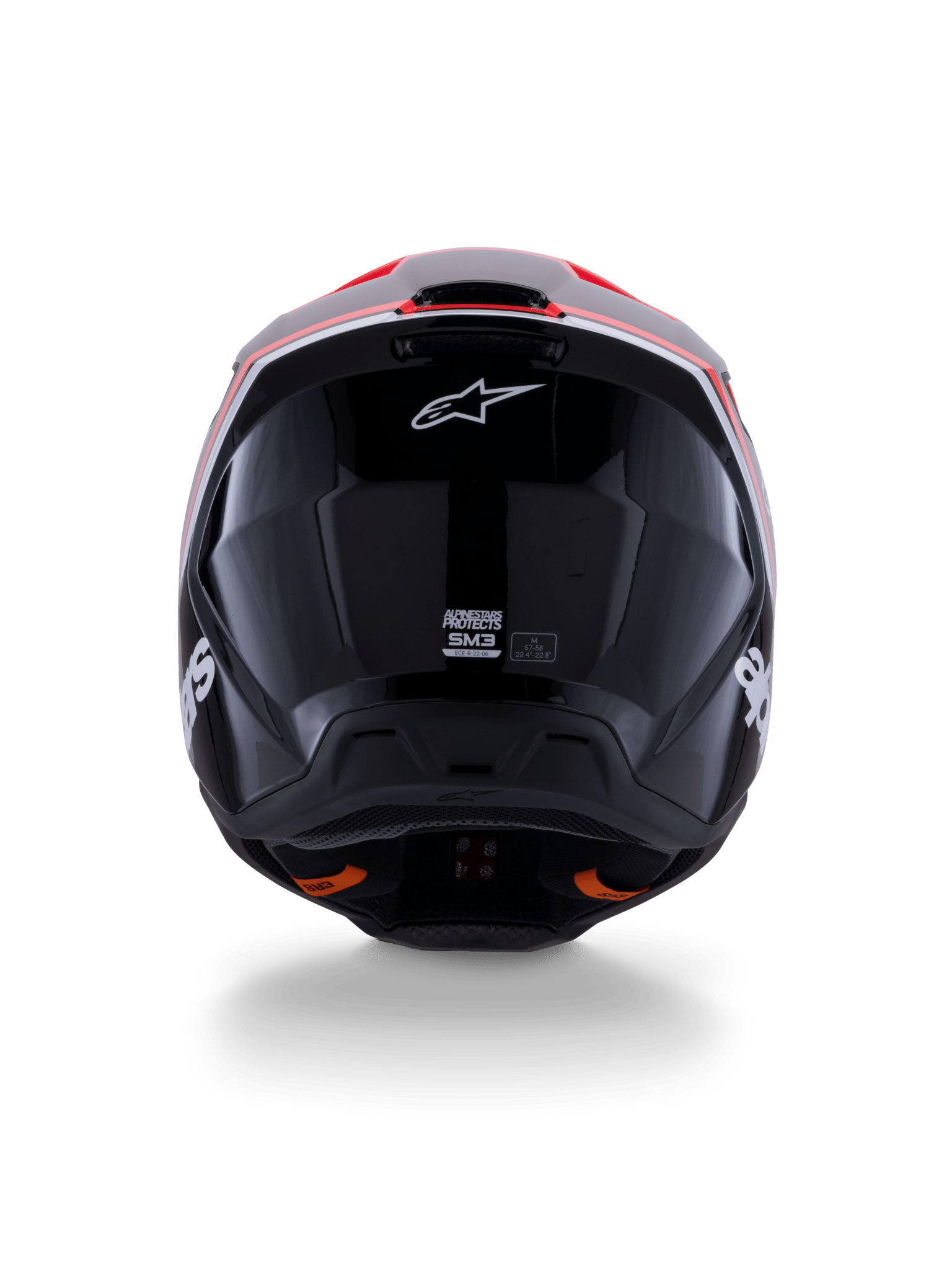Alpinestars S - M3 Radium Helm schwarz, rot, fluoreszierend weiß glänzend - MxProStoreParts