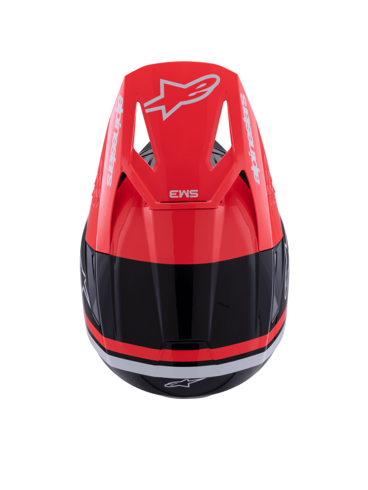 Alpinestars S - M3 Radium Helm Schwarz Rot Fluoro Weiß Glänzend - MxProStoreParts